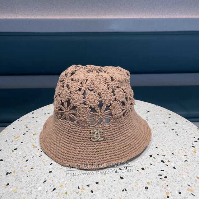 Chanel爆款女士帽子 香奈兒夏季鏤空勾花漁夫帽遮陽帽  mm1297